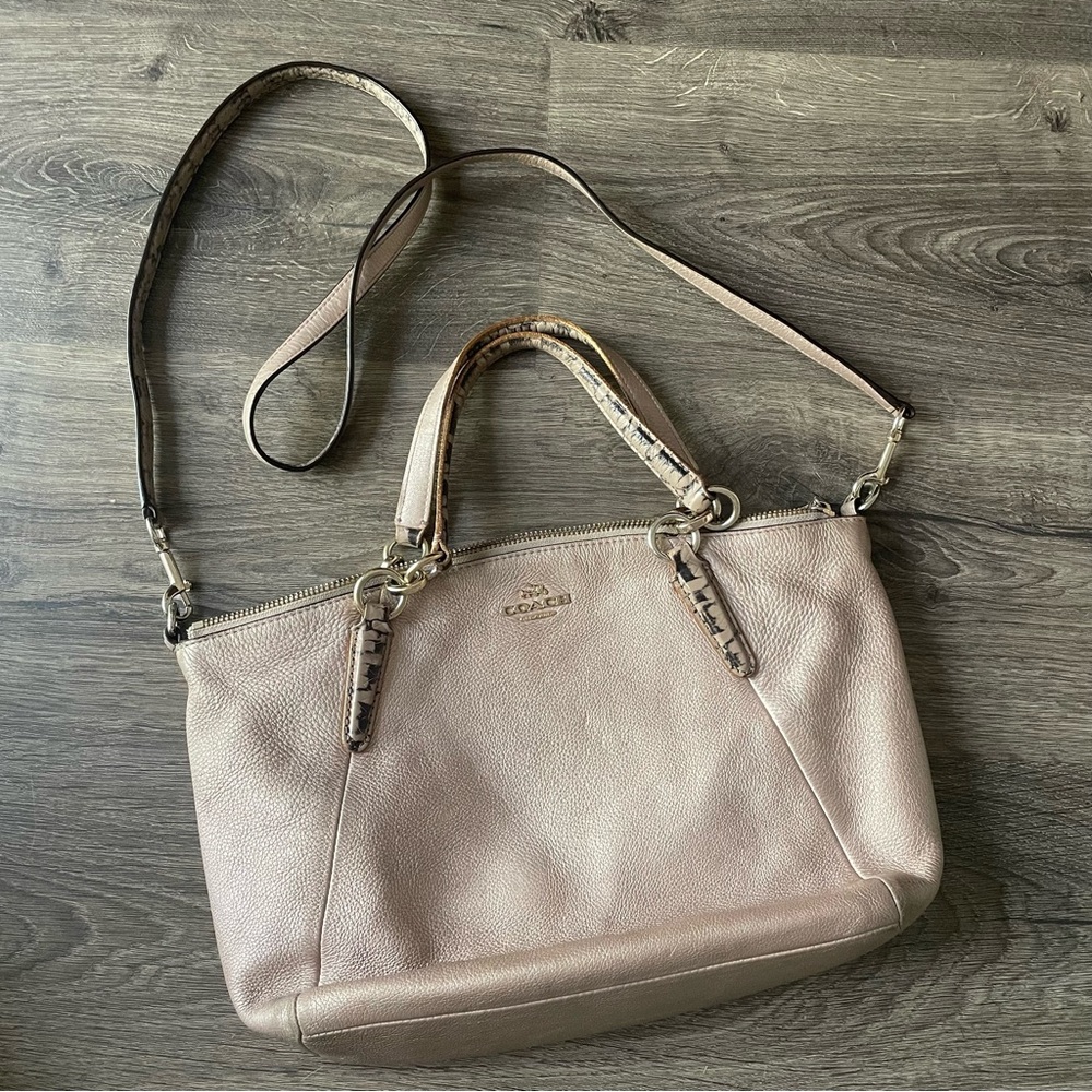 Coach Metallic Small Kelsey Leather Shoulder Bag